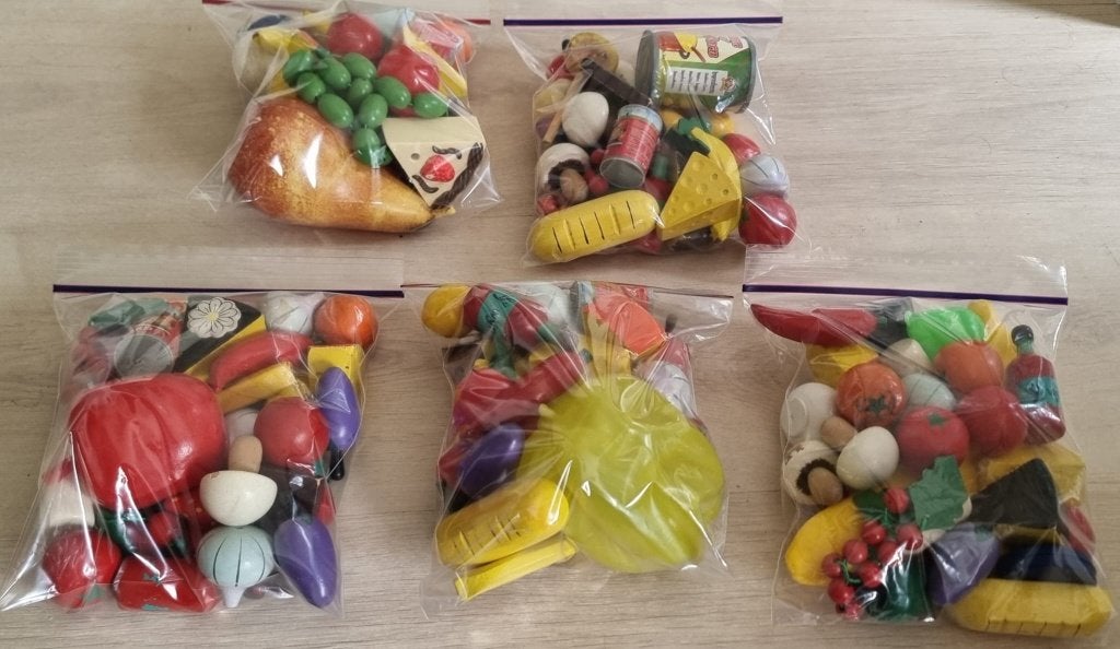 houten speelgoed eten, Kinderen en Baby's, Speelgoed | Speelkeukens, Ophalen, Gebruikt, Hout, Speelkeuken-accessoire