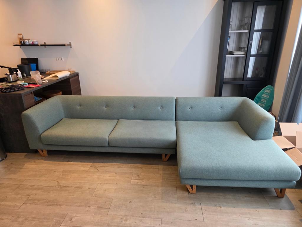 Sofacompany Eddie Chaise Longue Sofa - Mintgroen, Ophalen, Scandinavisch, Retro, Modern, 300 cm of meer, Zo goed als nieuw