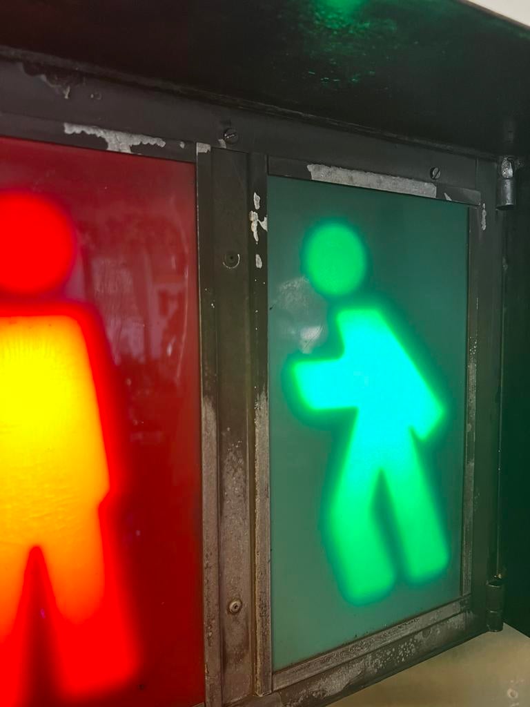 Oud Frans stoplicht, voetgangers metaal., Ophalen, Zo goed als nieuw, Nvt, Metaal