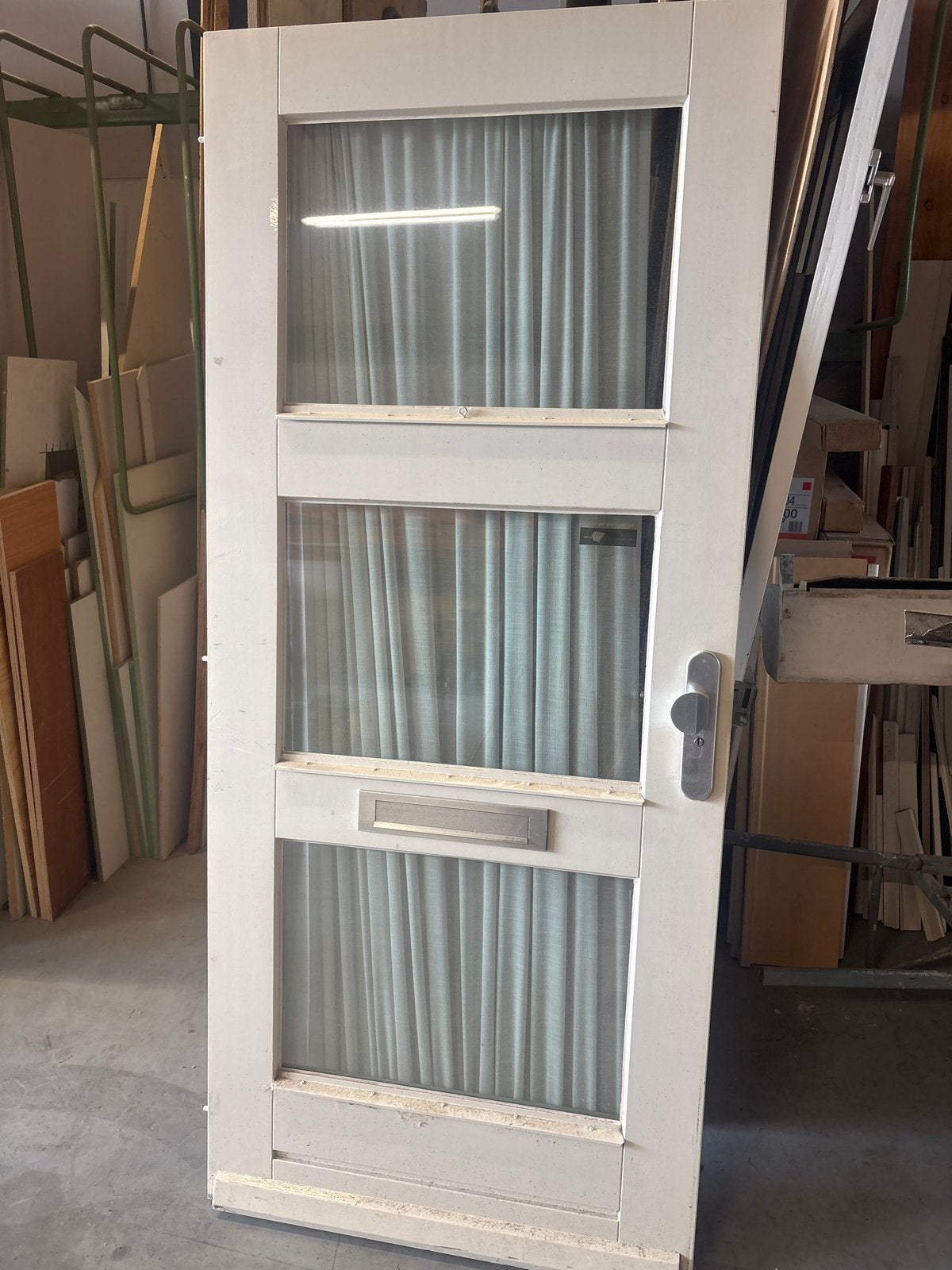 Buitendeur met glas en brievenbus, 93x211.5 cm, Ophalen, Gebruikt, 80 tot 100 cm, Buitendeur