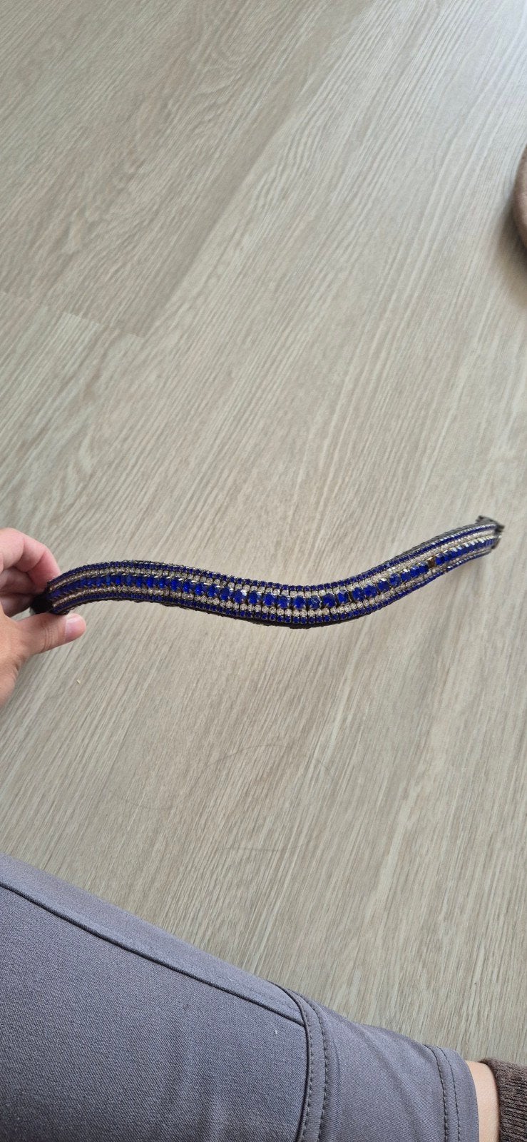 Glamourhorze frontriem maat full steentjes, Gebruikt, Ophalen of Verzenden, Blauw, Full