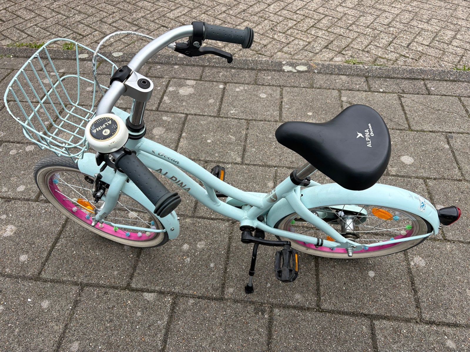 Alpina Ocean kinderfiets 18 inch, Gebruikt, Velgrem, Ophalen of Verzenden, Handrem