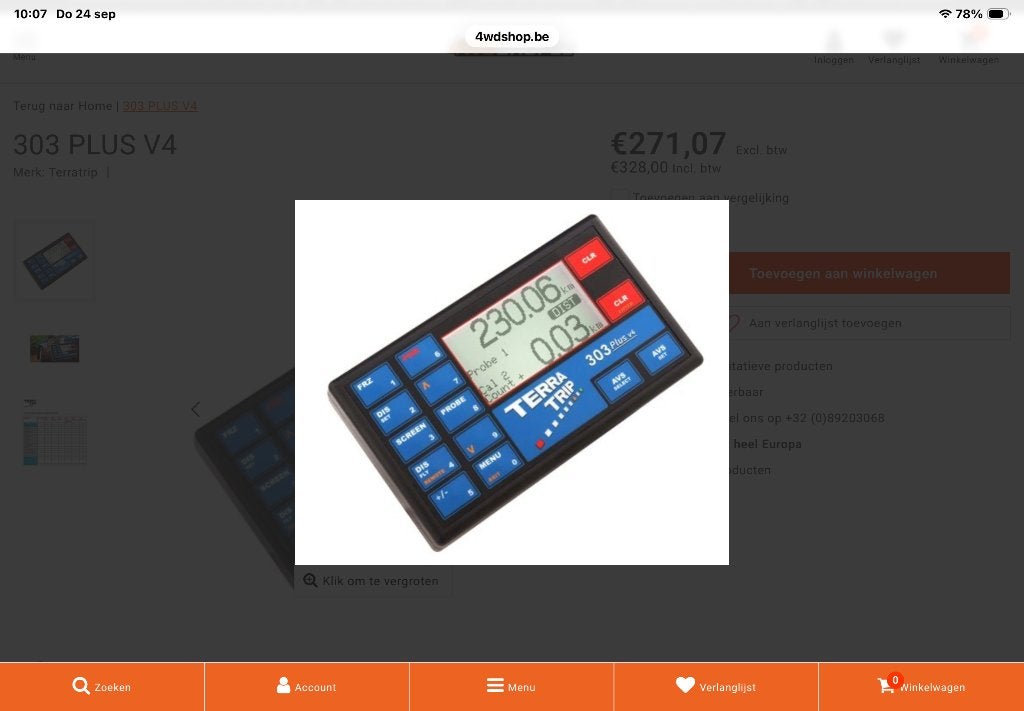 Gezocht Terratrip 303 Plus V4, Ophalen of Verzenden, Gebruikt, Auto