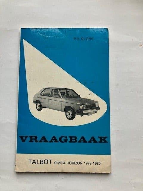 Vraagbaak        Talbot  Simca   Horizon       1978  -  1980, Auto diversen, Handleidingen en Instructieboekjes, Ophalen of Verzenden