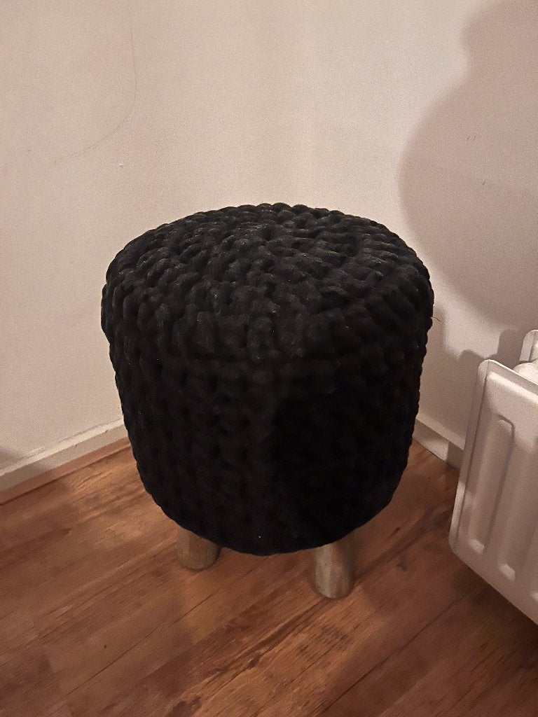 Poef grijs, Ophalen, Minder dan 50 cm, Gebruikt, 50 tot 75 cm