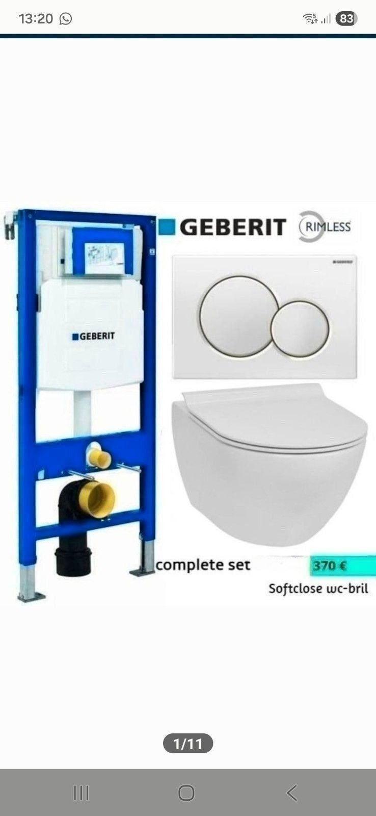 geberit up320 toiletset, Ophalen of Verzenden, Nieuw, Toilet