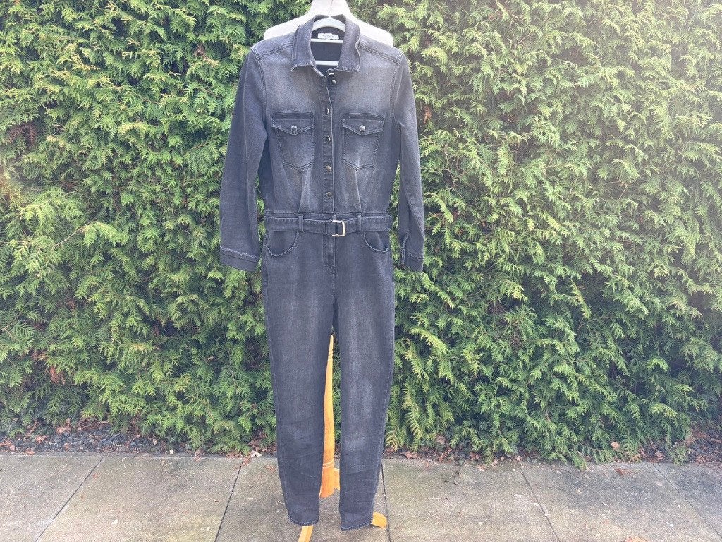 MORGAN de Toi Denim Jumpsuit - Zwart - Mt 38 - Met Ceintuur, Maat 38/40 (M), Zwart, Nieuw, Morgan