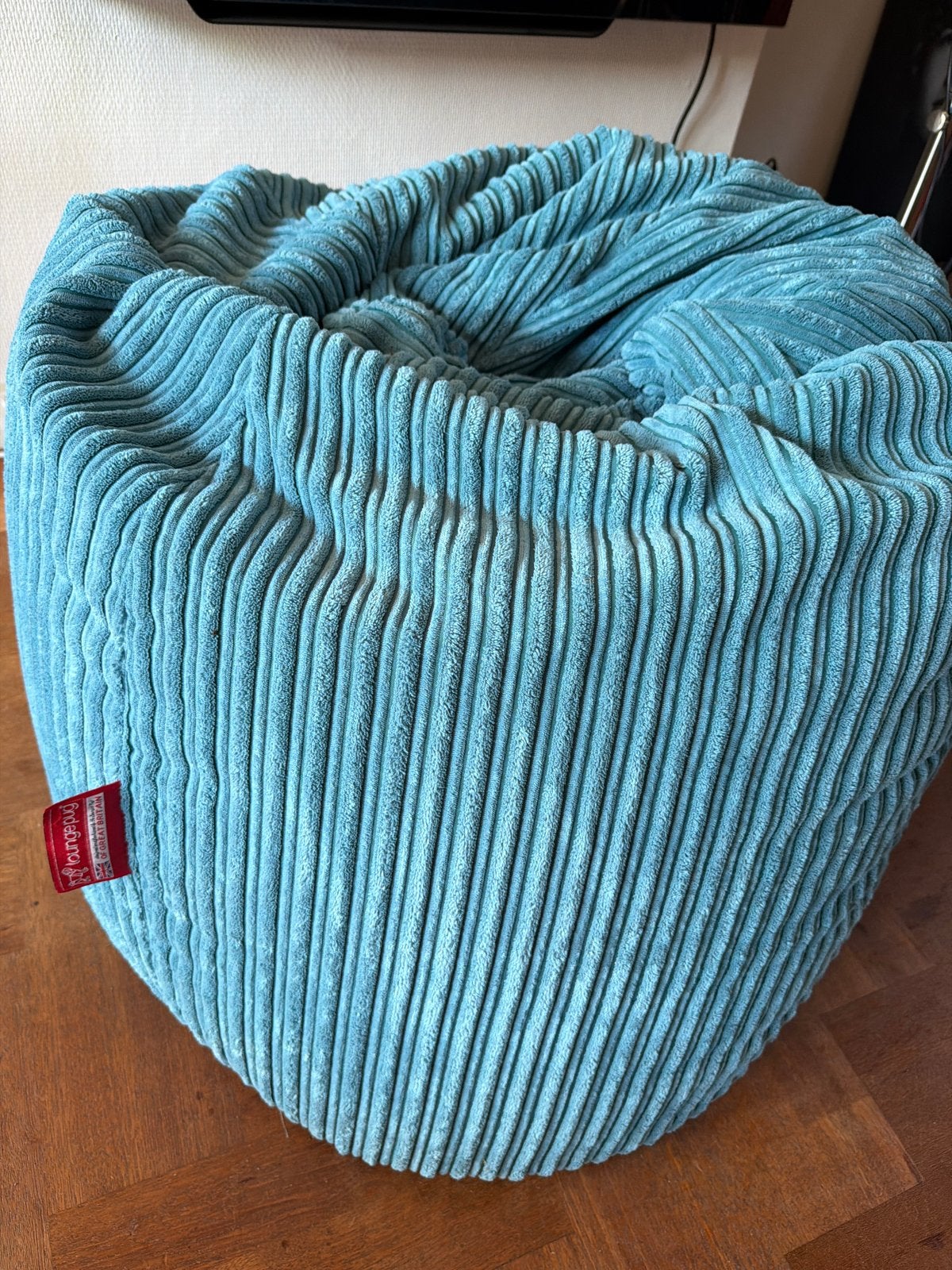 Loungepug Zitzak - Ribfluweel - Zo goed als nieuw, Ophalen, Zo goed als nieuw, Blauw, Zitzak