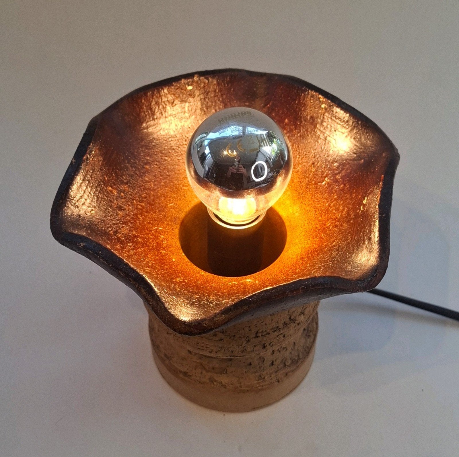 Vintage Keramiek Tafellampje Doria Leuchten, Ophalen of Verzenden, Keramiek