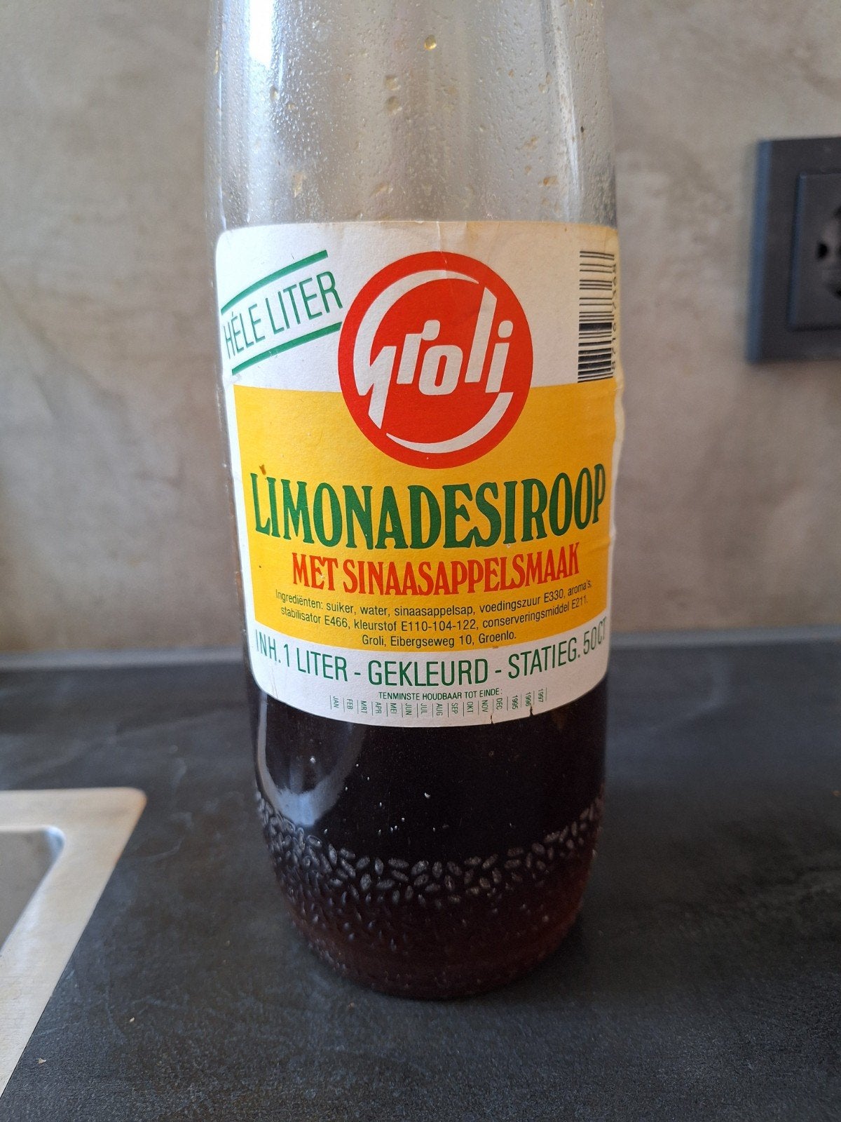 Groli Limonadesiroop gemaakt door Grolsch - Vintage Fles, Verzamelen, Ophalen of Verzenden, Gebruikt