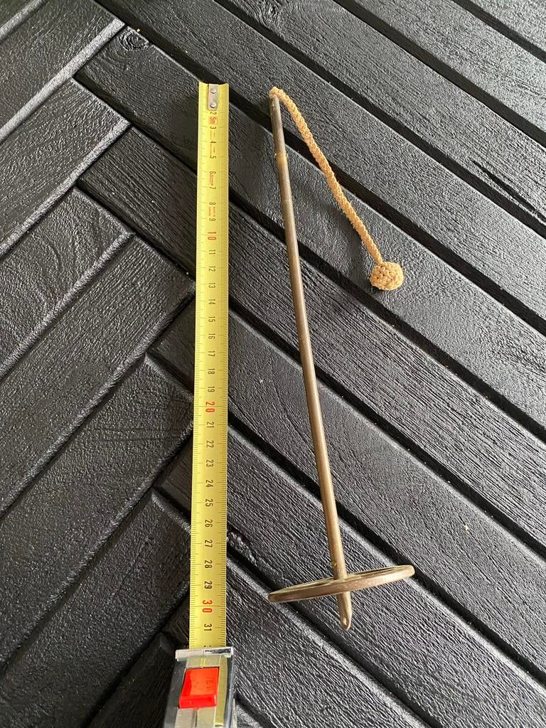 Antieke houten tol met touw - Vintage speelgoed, Ophalen of Verzenden