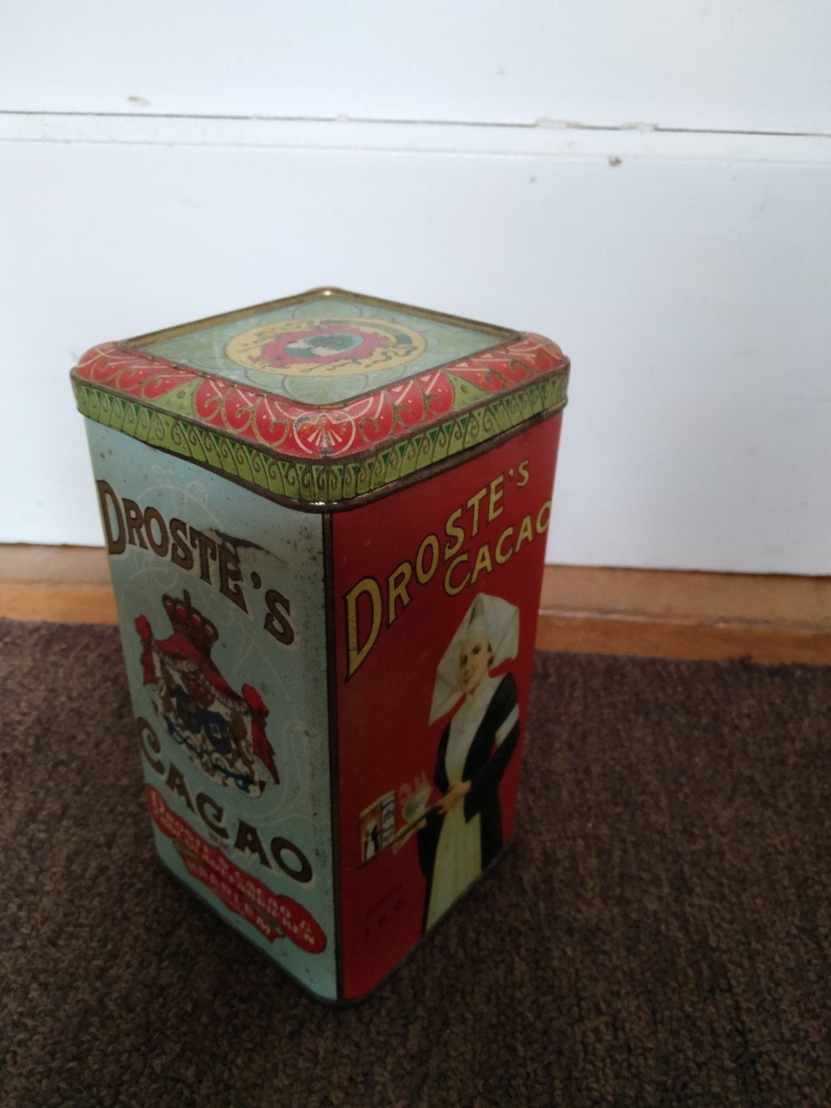 Vintage Droste's Cacao Blik - 19 cm hoog, Ophalen of Verzenden