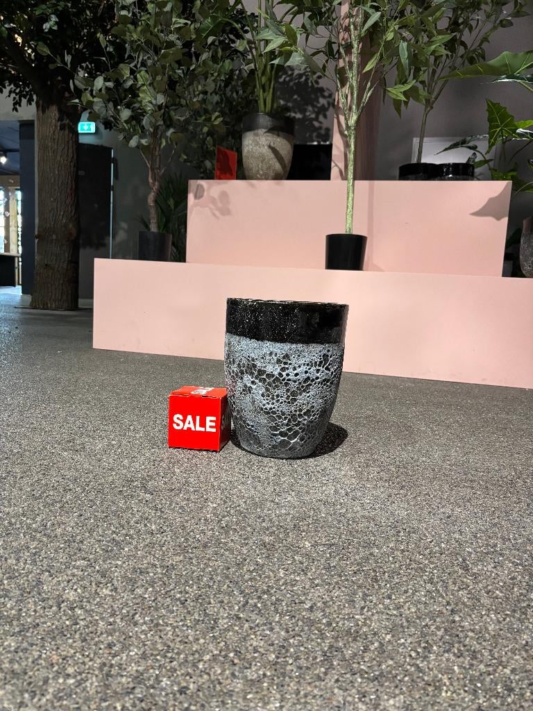Keramiek pot Lava Serie Black 24 x 30, Ophalen, Steen, Rond, Nieuw