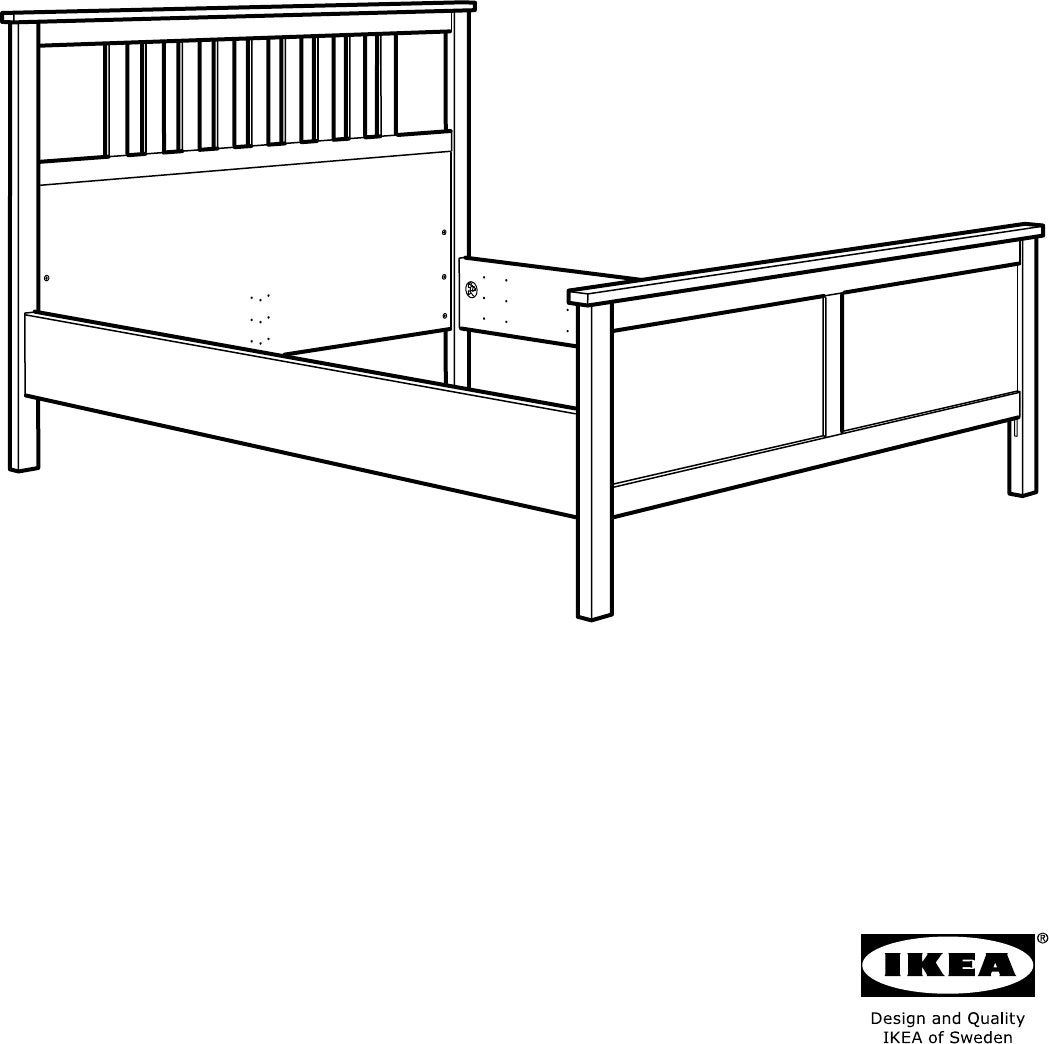 IKEA Hemnes Bedframe 140x200cm (excl. lattenbodem), Ophalen, Gebruikt, Wit, Tweepersoons