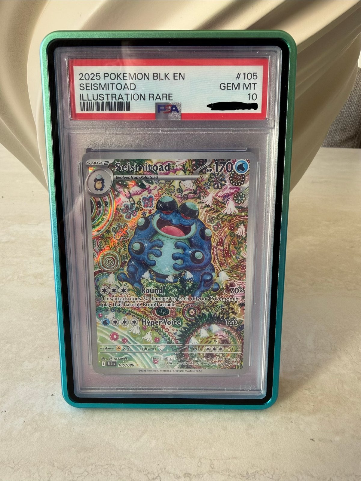 Pokemon Seismitoad Illustration Rare PSA 10 GEM MT, Ophalen, Nieuw, Losse kaart