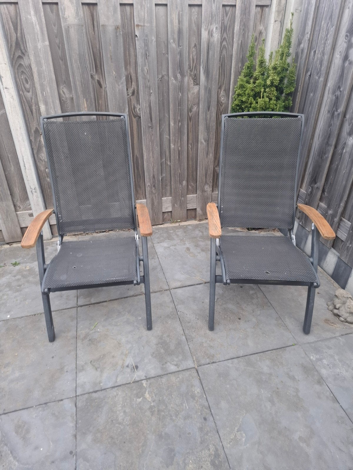 2 verstelbare Hartman Davinci tuinstoelen, Tuin en Terras, Tuinstoelen, Ophalen of Verzenden, Gebruikt, Textileen, Verstelbaar