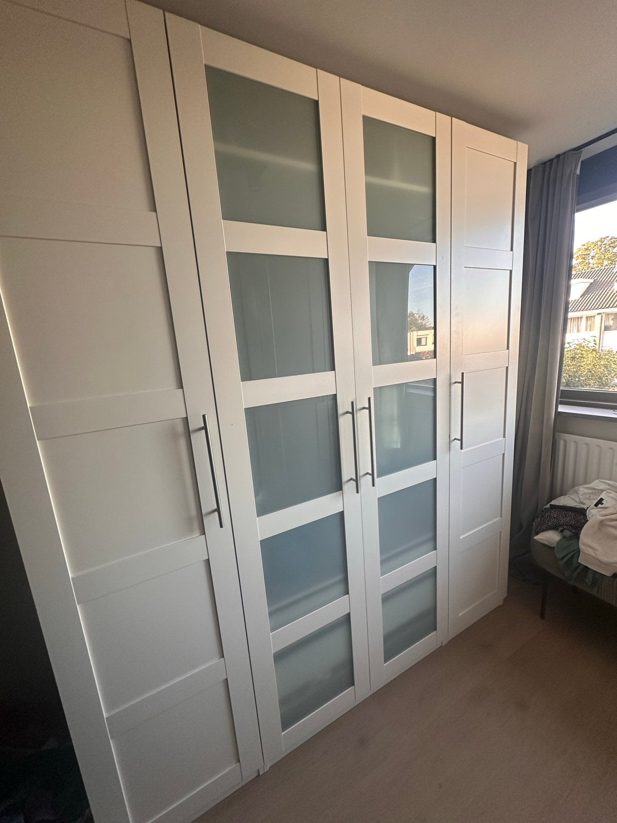 Gratis af te halen: IKEA Pax kast met glazen deuren, Huis en Inrichting, Ophalen of Verzenden, Gebruikt, Glas, Met lade(s)
