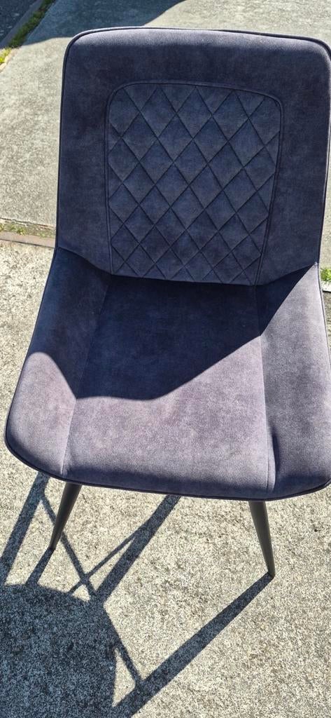 Eetkamerset: 3 stoelen, 1 fauteuil & eettafel (zgan), Huis en Inrichting, Stoelen, Zo goed als nieuw, Drie, Hout, Metaal, Stof