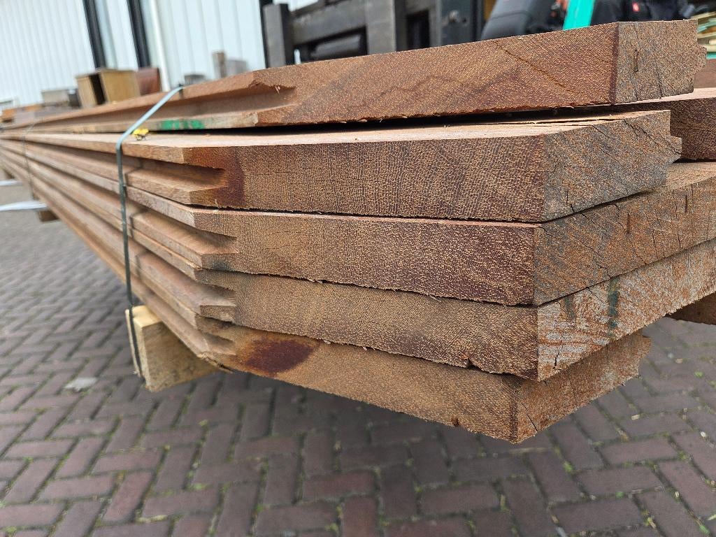 15.64 m2 Azobé hardhouten damwand 4 cm dik - nr: HP72, Tuin en Terras, Palen, Balken en Planken, Ophalen, Planken, Nieuw, Hardhout