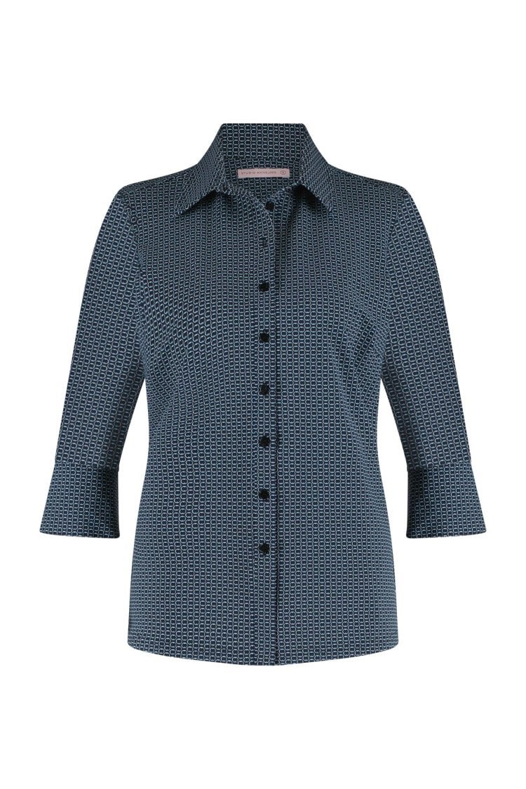 Studio anneloes poppy ring cuff blouse XXL zwart/cobalt, Kleding | Dames, Zwart, Maat 46/48 (XL) of groter, Ophalen of Verzenden