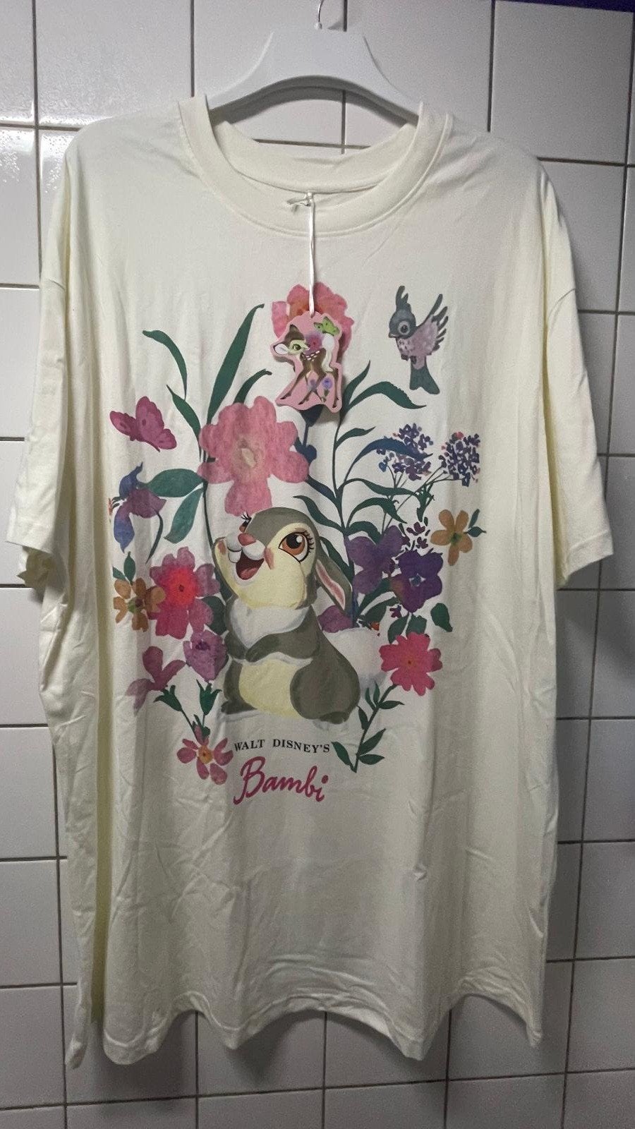 Bambi longsleeve T-shirt nachthemd 2XL nieuw, Disney, Wit, Maat 46/48 (XL) of groter, Nieuw