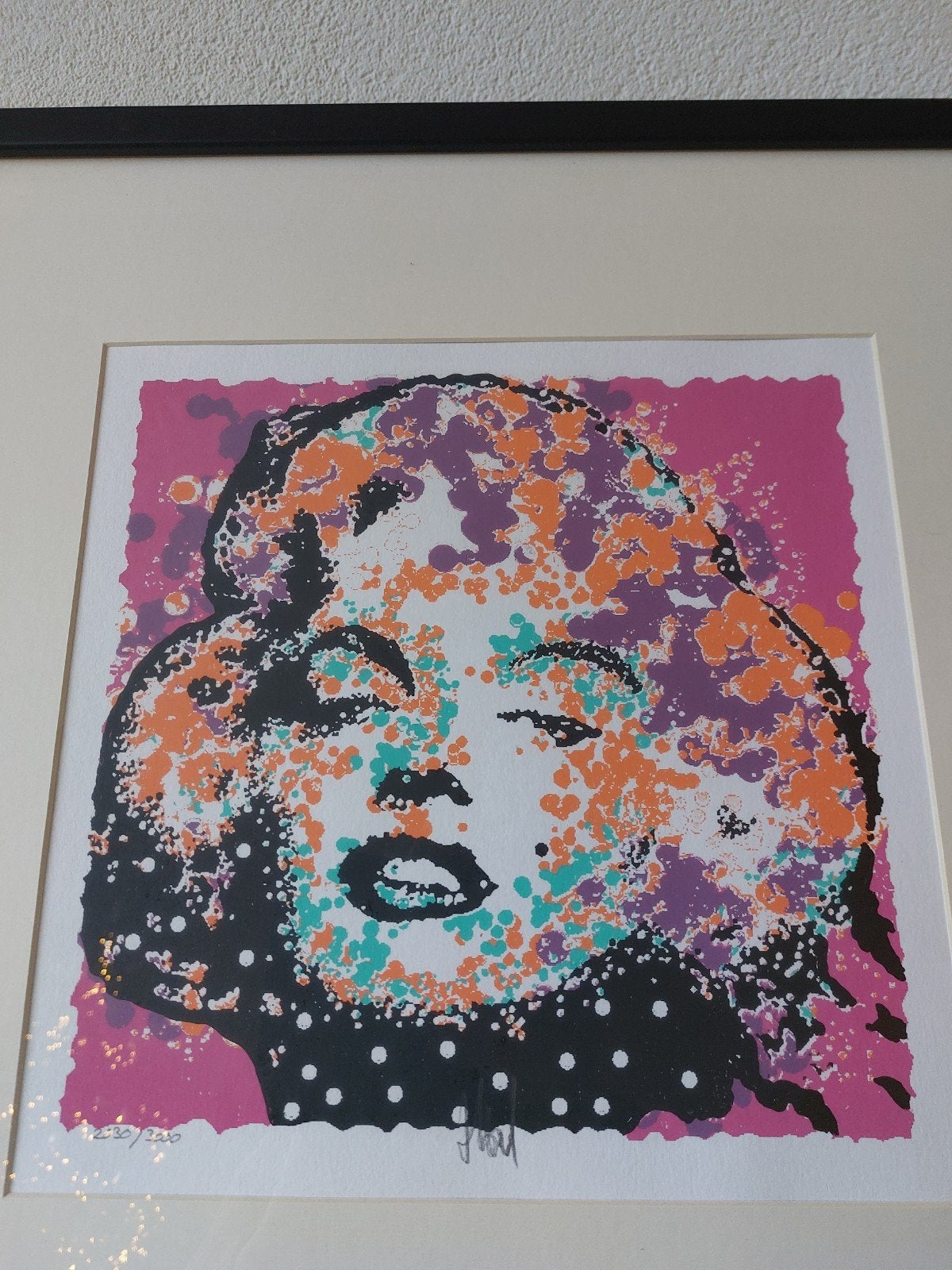 ZEEFDRUK MARILYN MONROE van AD VAN HASSEL in BEPERKTE OPLAGE, Gesigneerd, Ophalen, Portret en Figuren, Zeefdruk