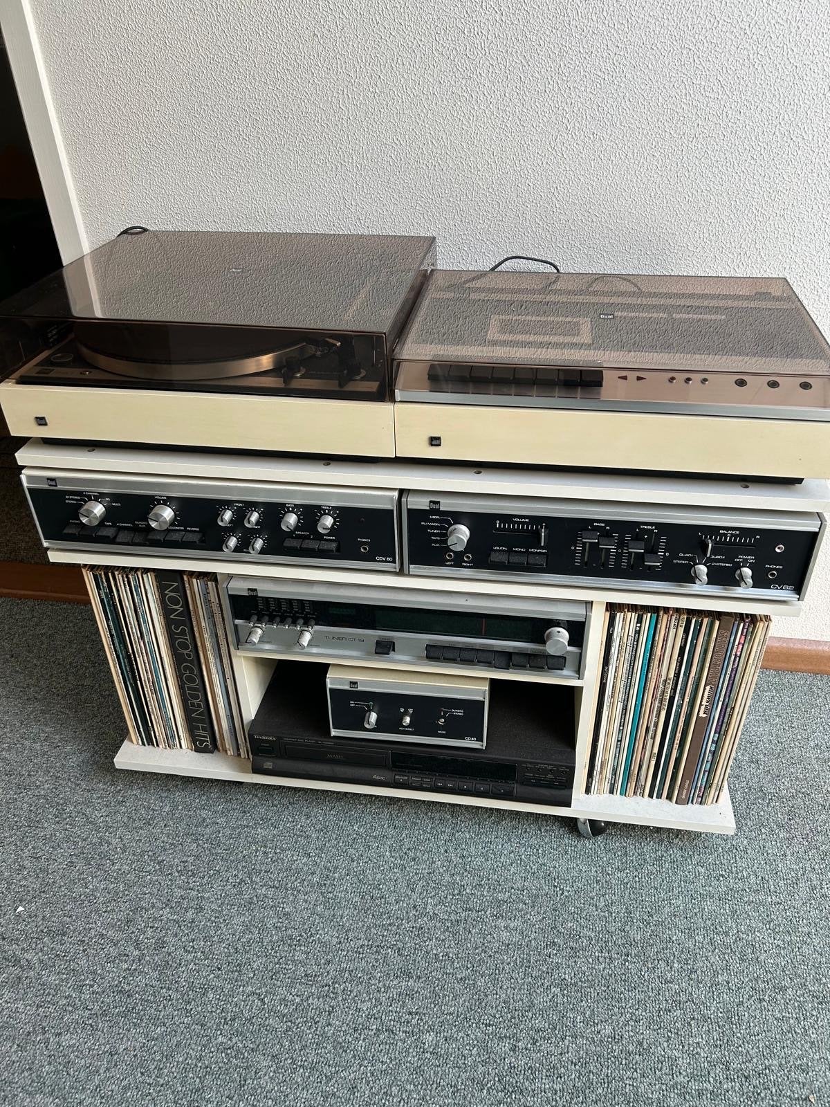Dual Platenspeler Set met Cassettedeck en Versterker, Ophalen, Gebruikt, Platenspeler, Dual