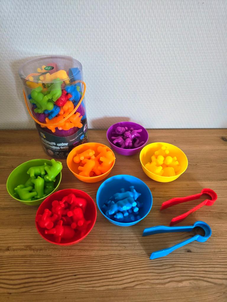 Montessori Sorteerspel: Wilde Dieren met Tangen & Bakjes, Ophalen of Verzenden, Nieuw, Ontdekken