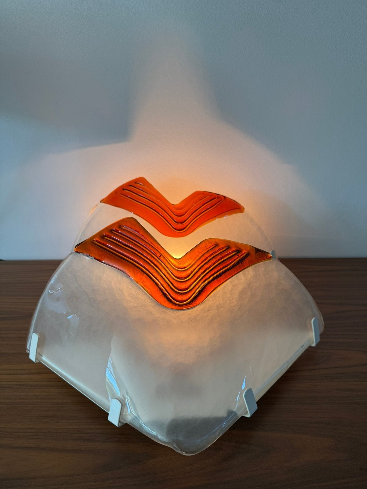 Wandlamp, La Murrina, Murano, amber, Italiaans, vintage, ‘80, Ophalen of Verzenden, Zo goed als nieuw, Metaal