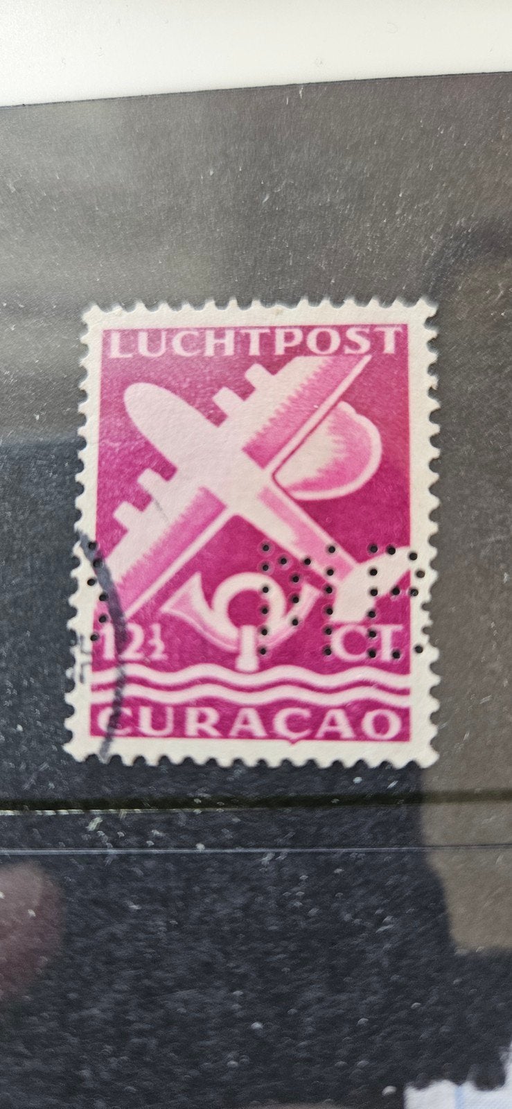 Curacao luchtpost met perfin, Verzenden, Gestempeld
