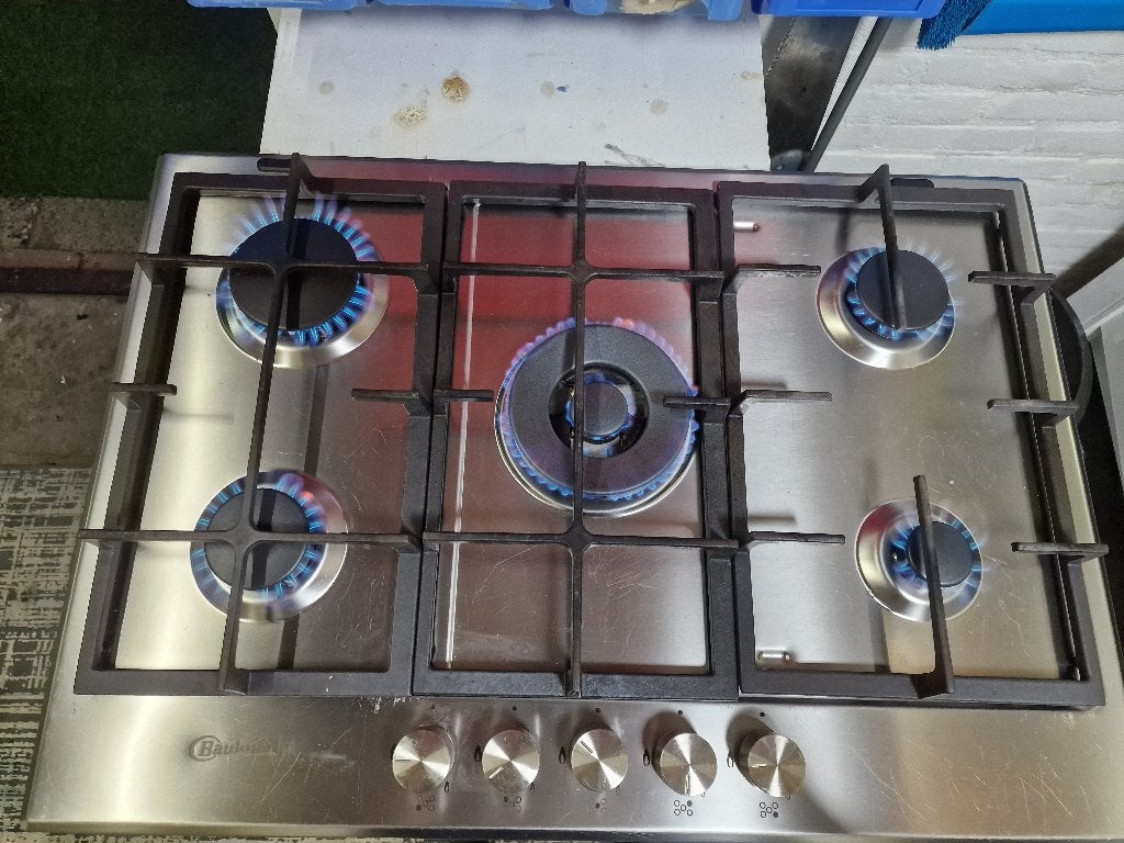 TE koop BAUKNECHT kookplaat op butaan propaan met wokbrander, Witgoed en Apparatuur, Ophalen of Verzenden, Zo goed als nieuw, Inbouw