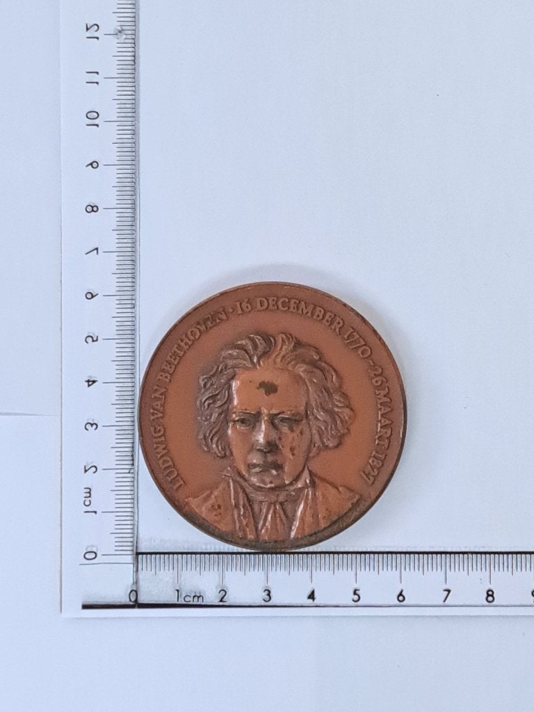 Beethoven 1970 herdenkingsmunt, Ophalen of Verzenden, Brons, Nederland