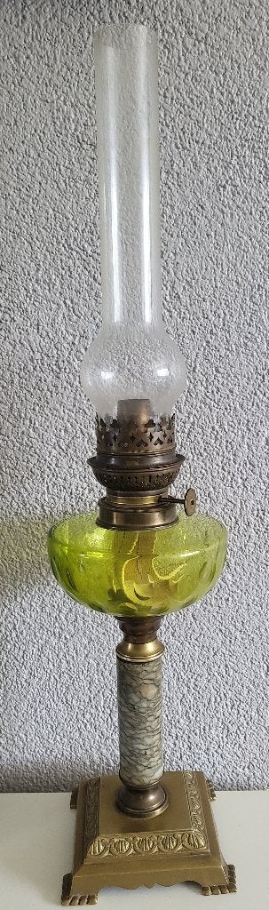 2x Antieke olielampen, Antiek en Kunst, Antiek | Lampen, Ophalen