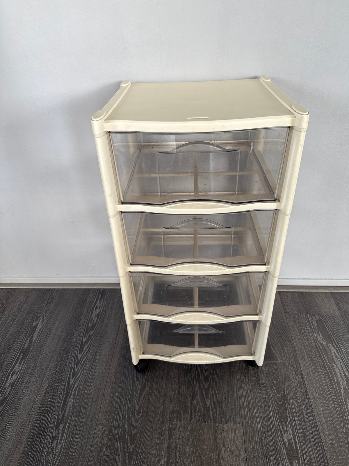 2 Curver ladeblokken met 4 transparante laden op wieltjes, Ophalen, Gebruikt, 3 of 4 laden, Minder dan 100 cm