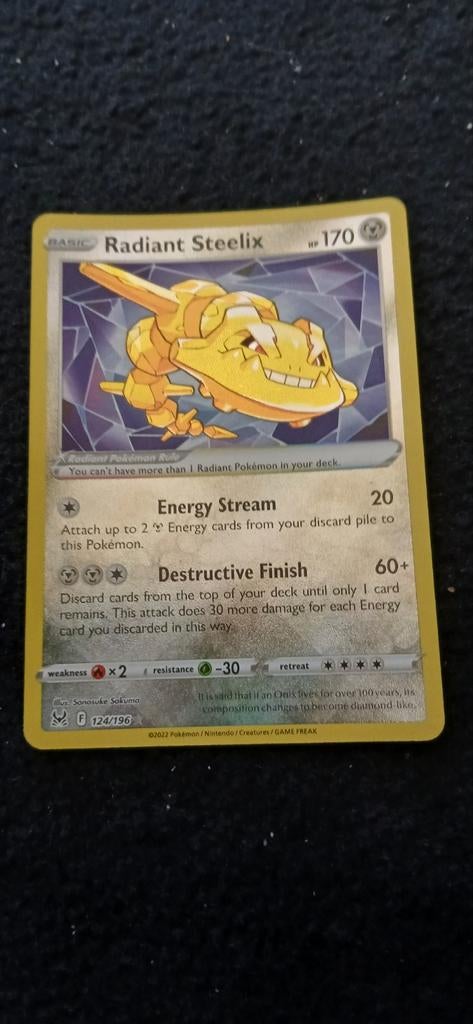 Pokemon radiant steelix kaart, Ophalen of Verzenden, Zo goed als nieuw, Losse kaart