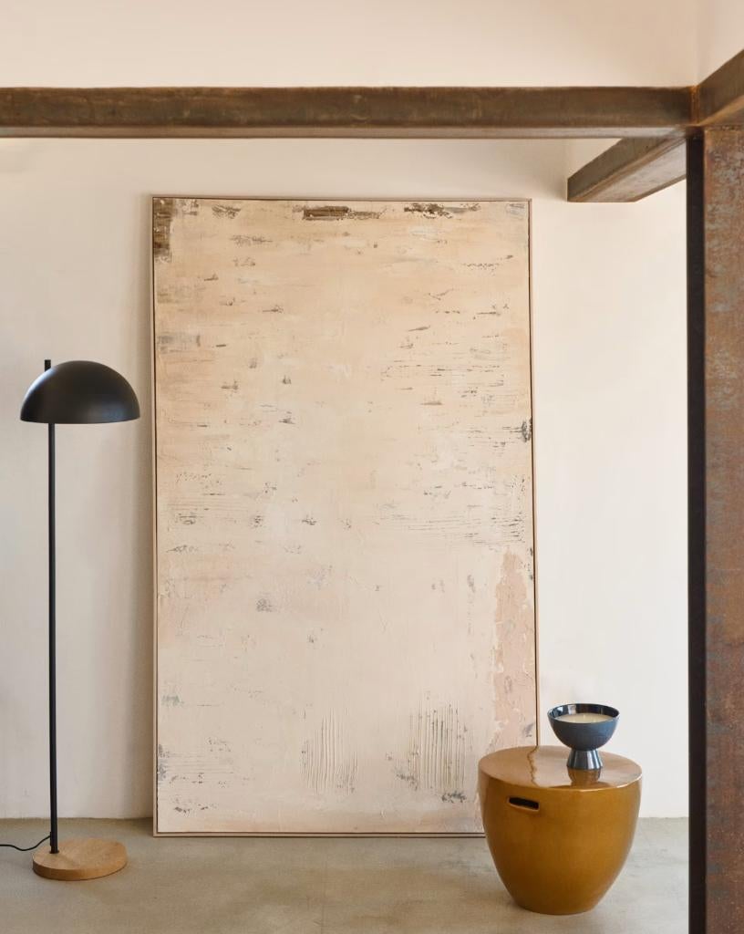 Kave Home Silpa Abstract Schilderij 200x120 cm – Lichtbeige, Ophalen