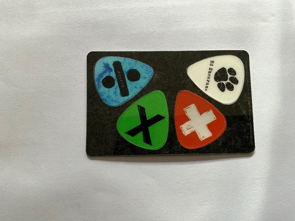 4 uitneembare plectrums van  Ed Sheeran, Verzamelen, 4 uitneembare plectrums van  Ed Sheeran, Nieuw, Ophalen of Verzenden, Foto of Kaart