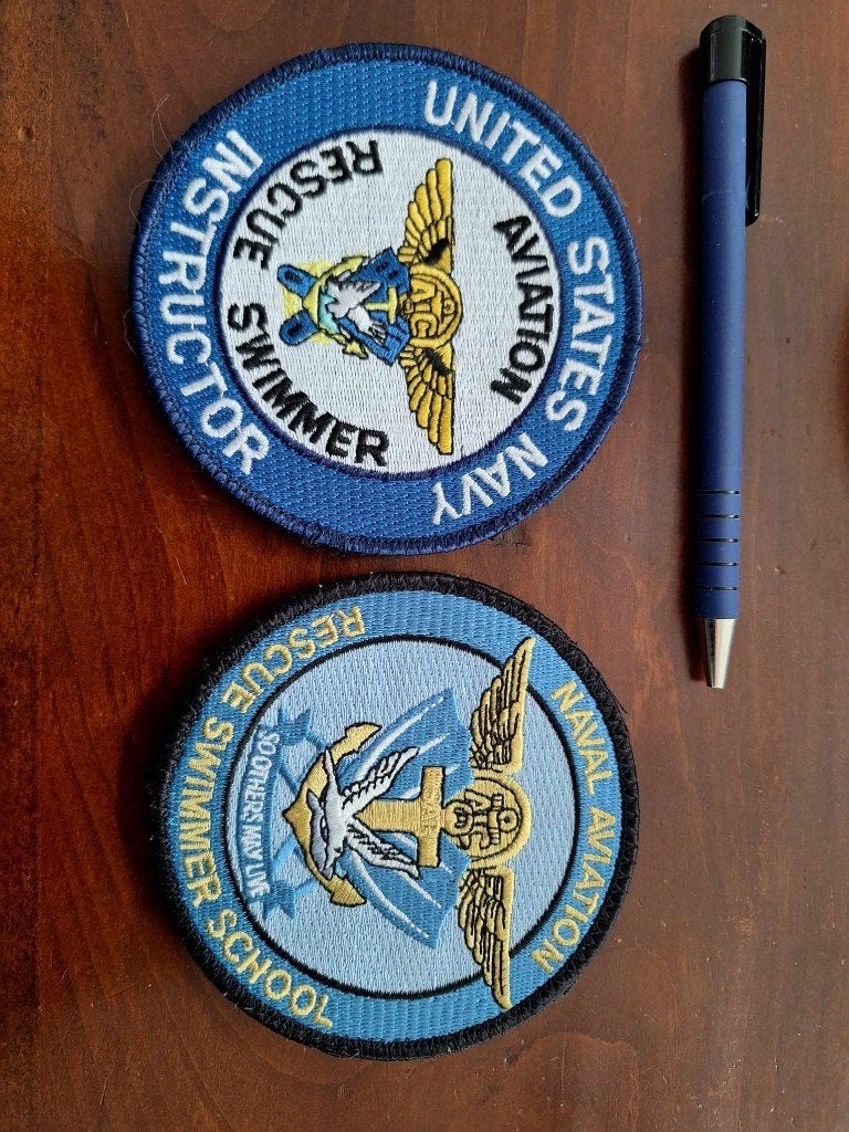 us navy rescue swimmer patches duikers, Ophalen of Verzenden, Marine, Amerika, Embleem of Badge