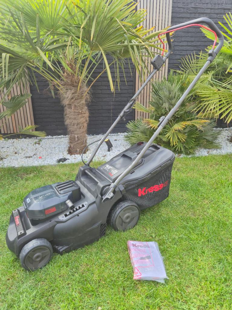 Nieuwe Kress accu grasmaaier + 2 accu's en snellader!, Kress, Opvangzak, Accu-grasmaaier, Nieuw