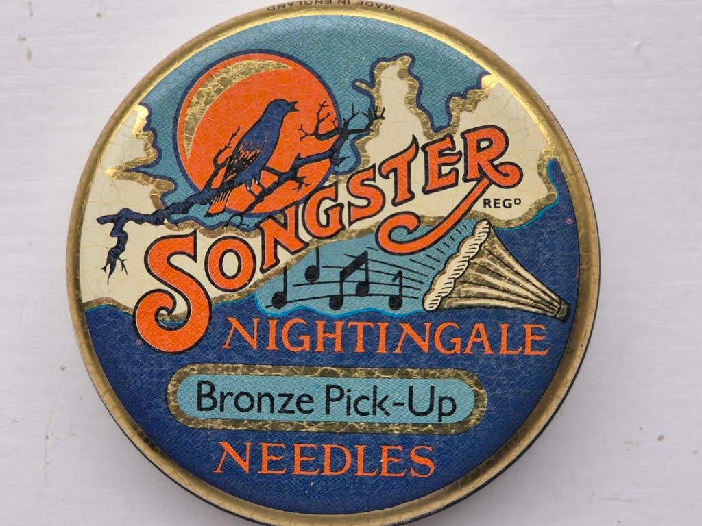 Grammofoon Songster Nightingale Bronze Pick-up Needles blik, Ophalen of Verzenden, Overige