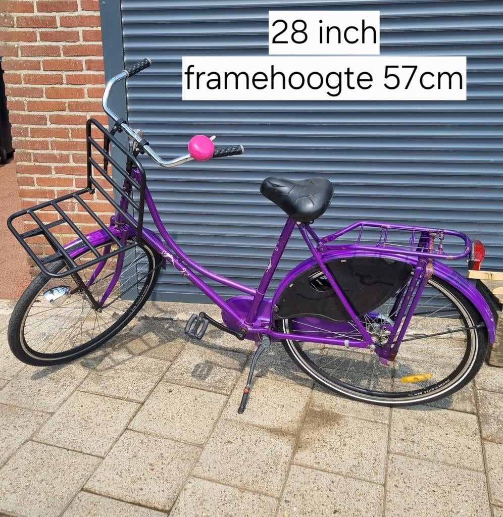 28" meisjes omafiets, 56 cm of meer, Ophalen, Gebruikt