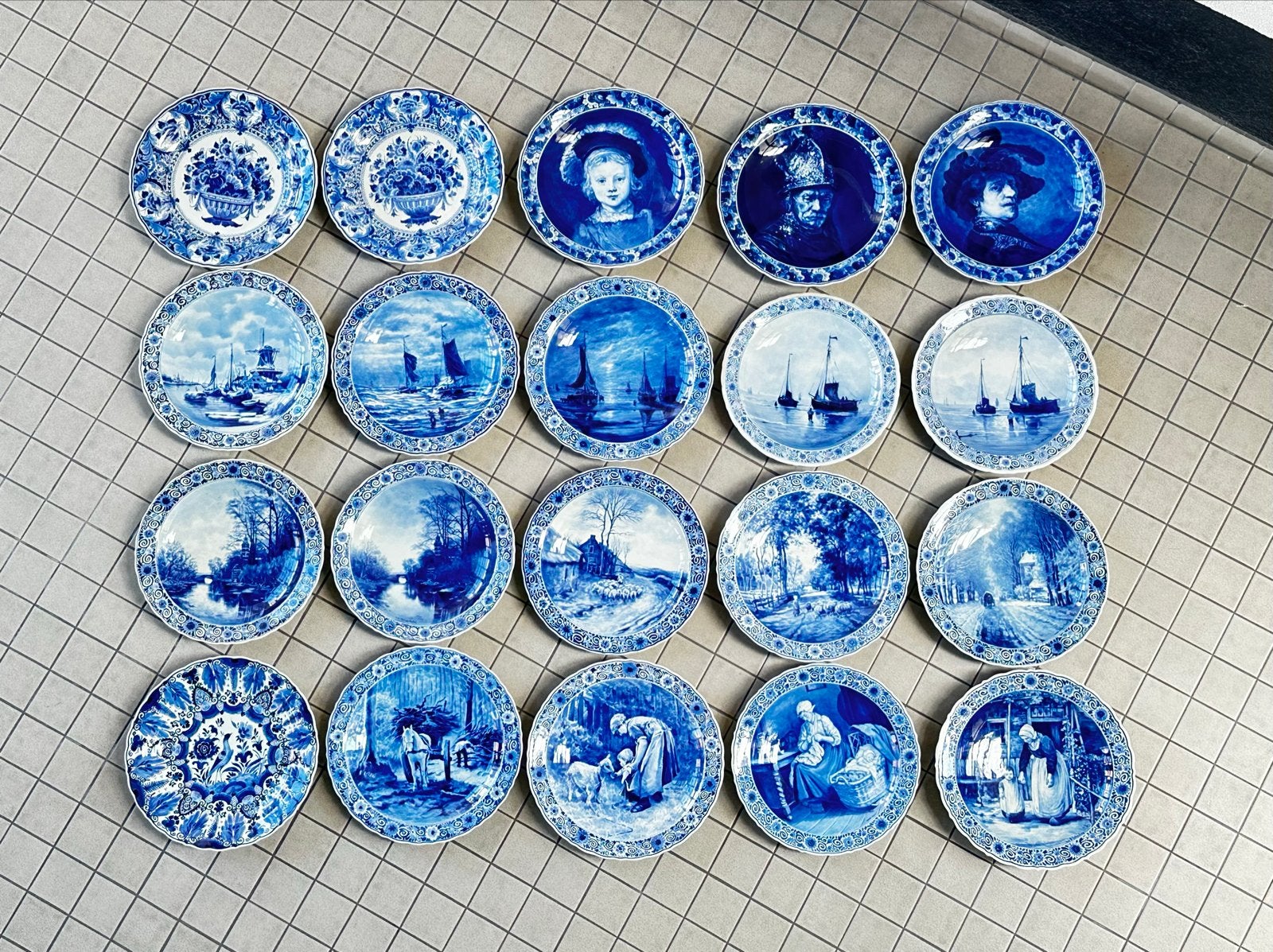 Grote collectie Wandborden Porceleyne Fles 40cm Delftsblauw., Ophalen of Verzenden