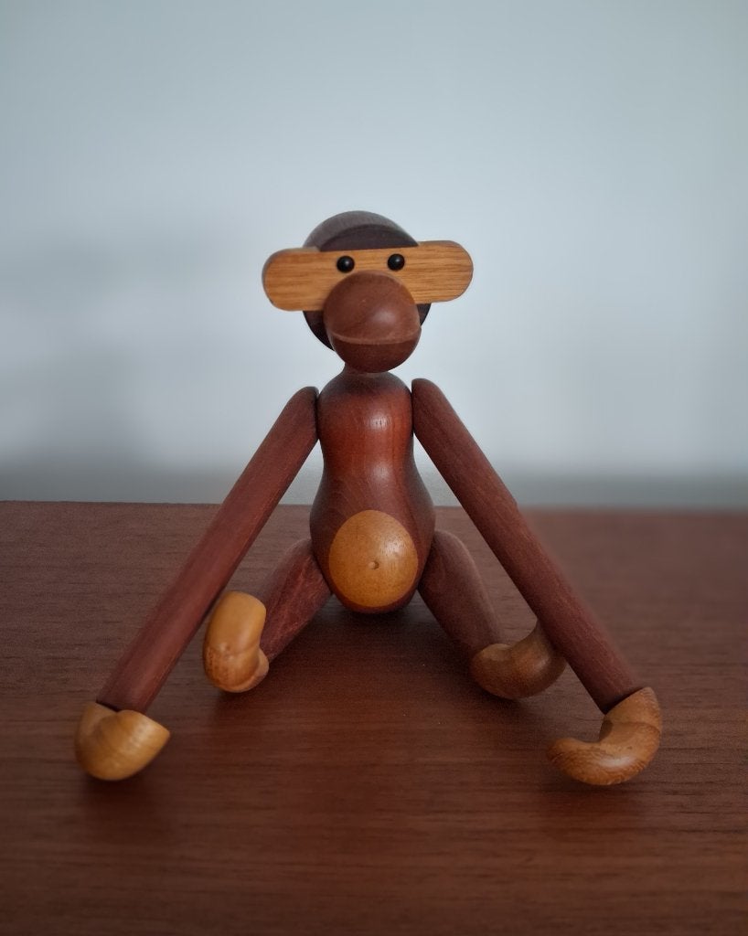 Vintage Kay Bojesen aapje, teak Deens design, oude versie, Hout, Beeld, Ophalen of Verzenden, Gemerkt