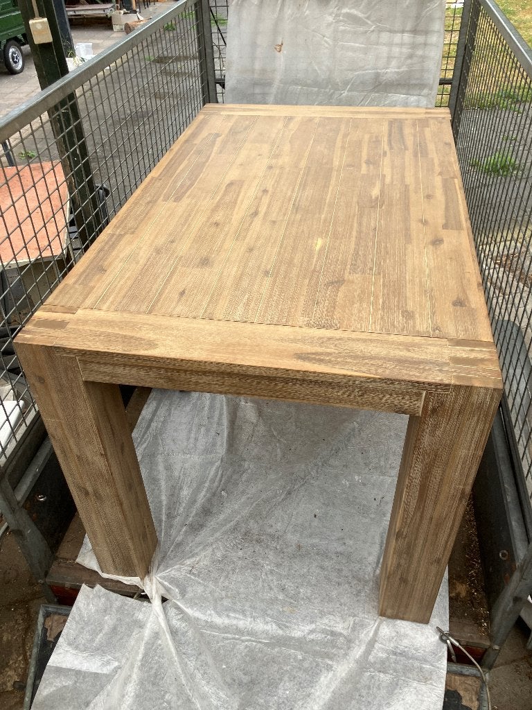 Eettafel acacia hout, Ophalen, 100 tot 150 cm, 50 tot 100 cm, Zo goed als nieuw