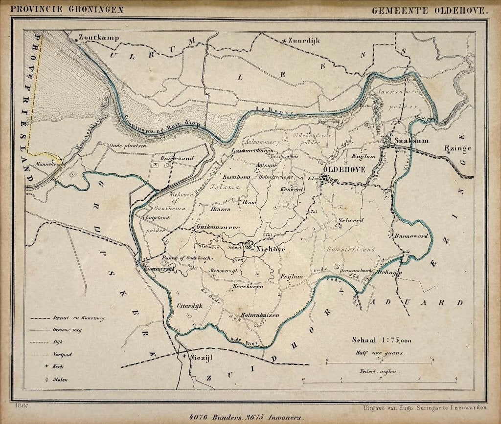 261. Kaart gemeente Oldehove – provincie Groningen, 1867, Ophalen