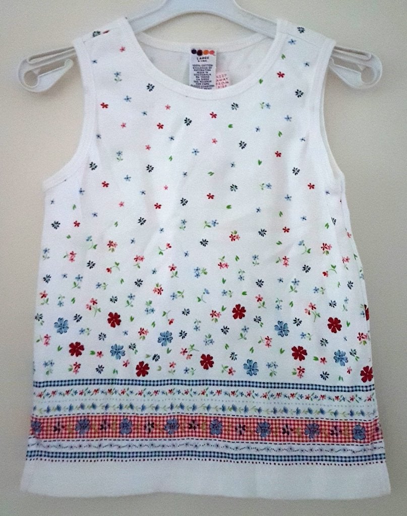 Wit gebloemd Gymboree shirt maat 110 *NIEUW* (0312) a, Meisje, Gymboree, Nieuw, Ophalen of Verzenden