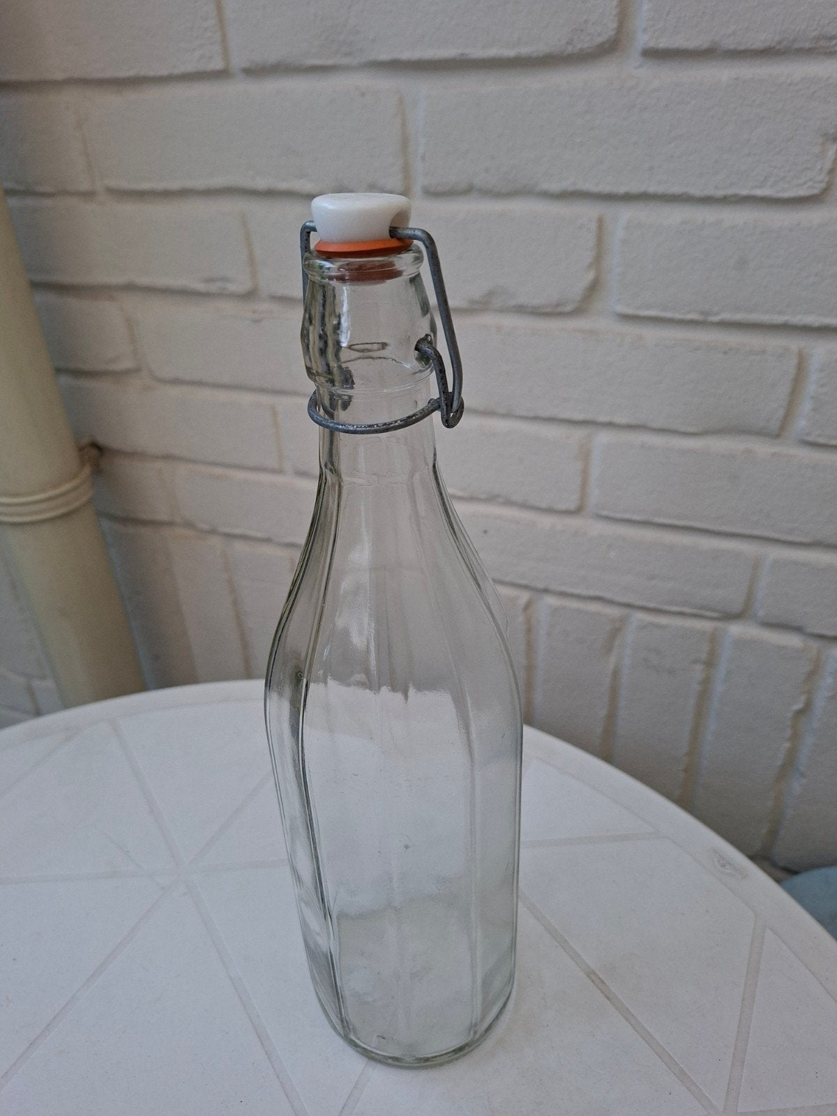 brocante beugelfles 1 liter, Ophalen of Verzenden