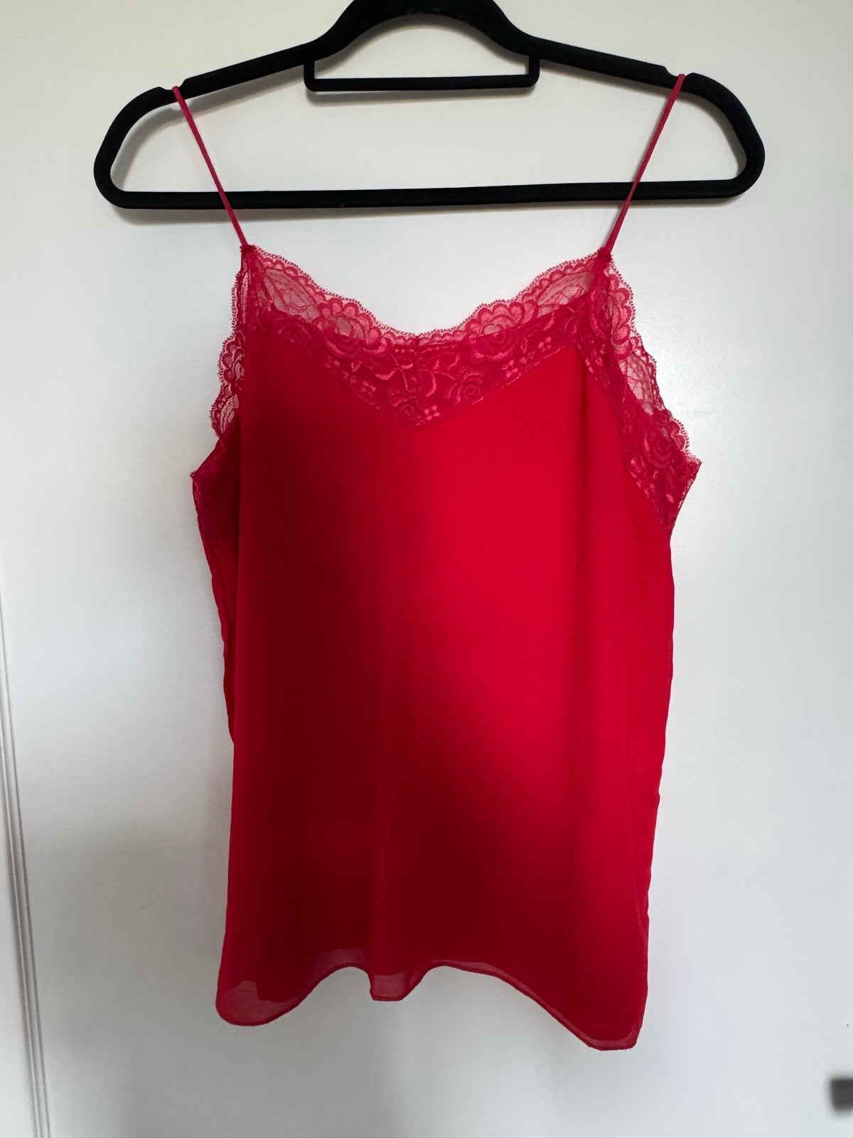 Rode top met kant, Kleding | Dames, Zo goed als nieuw, Zonder mouw, Rood, Ophalen
