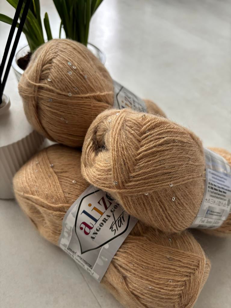Alize Angora Gold Star - Luxe Wol met pailetten, Hobby en Vrije tijd, Breien en Haken, Ophalen of Verzenden, Nieuw, Breien, Wol of Garen