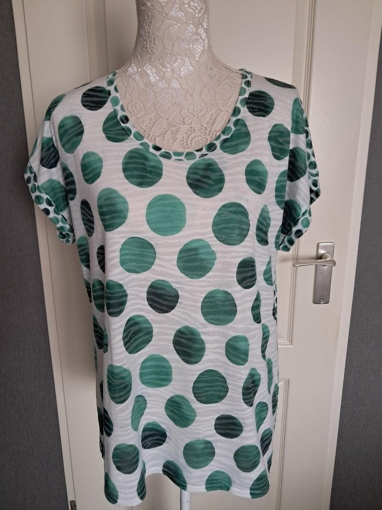 Shirt Enjoy  Maat : XL 42 Kleur : Wit Groen, Meerkleurig, Maat 42/44 (L), Enjoy, Ophalen of Verzenden